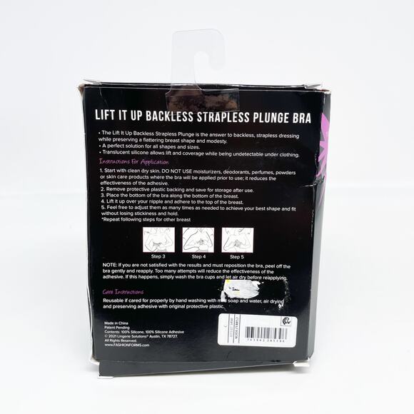 Fashion Forms Women's Lift It Up Nude Backless Strapless Plunge Bra Nude Size C - Picture 3 of 4